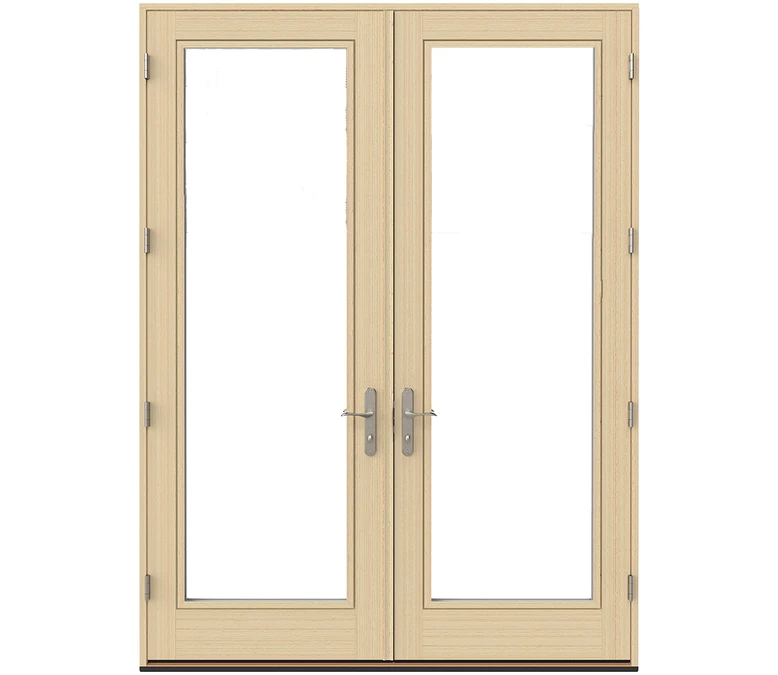 Plattsburgh Pella Lifestyle Series Wood Double Hinged Patio Doors